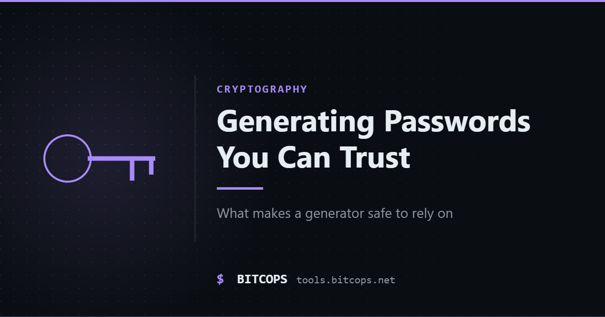 How to Generate Passwords You Can Actually Trust